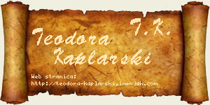 Teodora Kaplarski vizit kartica